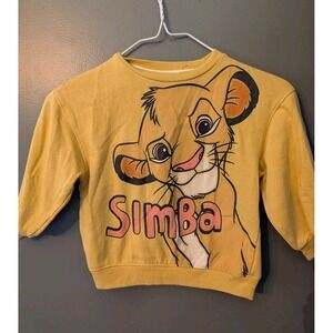 Disney Lion King Simba Yellow Graphic LS Sweatshirt Size 3T